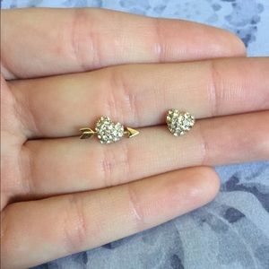 Gold and rhinestone studs